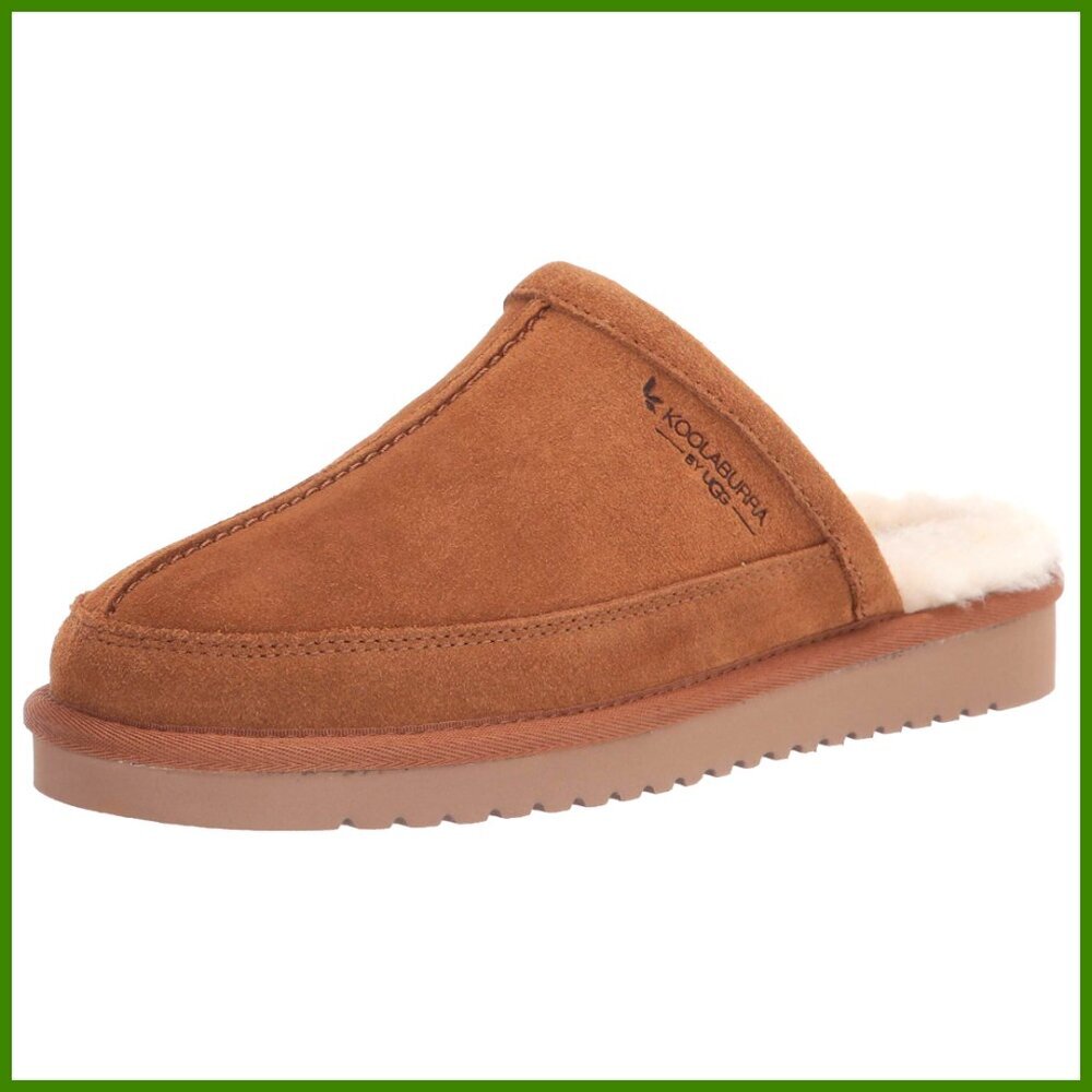 Soft Suede Slip-On Slippers with Faux Fur Lining and EVA Sole